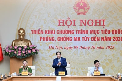Thủ tướng Chính phủ Phạm Minh Chính chủ trì Hội nghị triển khai Chương trình mục tiêu quốc gia phòng, chống ma tuý đến năm 2030. (Ảnh: Trần Hải)