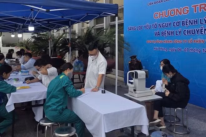 Tầm soát sức khỏe cho người lao động ở thành phố Hải Phòng năm 2025. (Ảnh tư liệu: XUÂN TRƯỜNG)