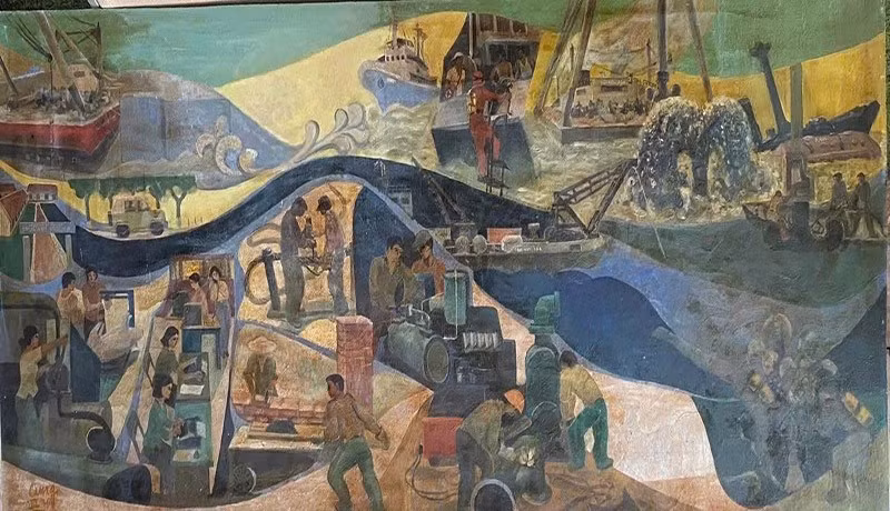 “Đất nước đổi mới”. (Sơn dầu)