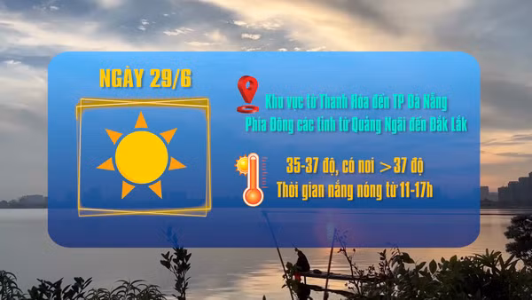 [Video] Nắng nóng diện rộng ở Trung Bộ có khả năng kết thúc từ ngày 1/7
