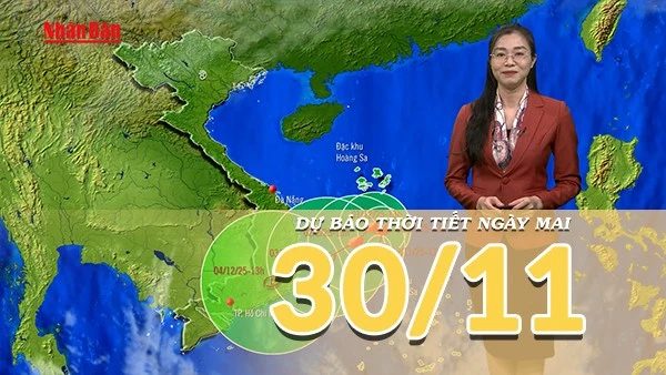 [Video] Dự báo thời tiết đêm nay và ngày mai 30/11/2025: Bão số 15 di chuyển chậm