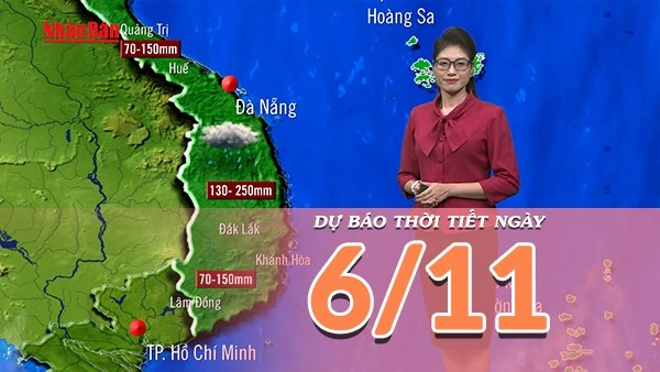 [Video] Dự báo thời tiết ngày 6/11/2025: Hoàn lưu bão số 13 gây lớn ở Trung Bộ