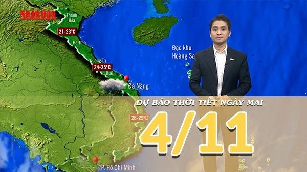 [Video] Dự báo thời tiết đêm nay và ngày mai 4/11/2025: Mưa lớn ở Trung Bộ vẫn tiếp diễn