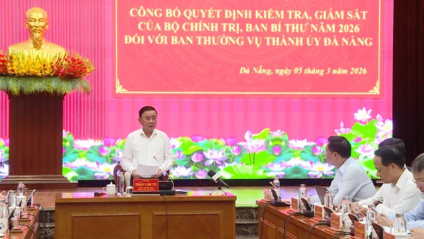 [Video] Công bố quyết định kiểm tra, giám sát đối với Ban Thường vụ Thành ủy Đà Nẵng
