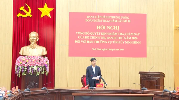 [Video] Công bố quyết định kiểm tra, giám sát đối với Ban Thường vụ Tỉnh ủy Ninh Bình và Ban Thường vụ Thành ủy Huế 