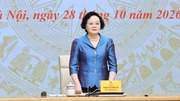 Phó Thủ tướng Phạm Thị Thanh Trà phát biểu ý kiến mở đầu buổi làm việc. (Ảnh: chinhphu.vn/Thu Giang)