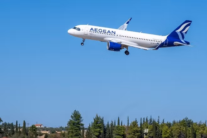 Một chiếc máy bay của hãng hàng không Hy Lạp Aegean Airlines. (Ảnh: Aegean Airlines)