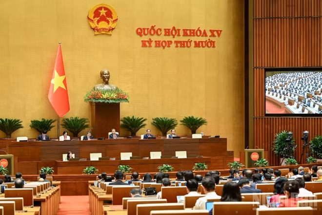 Quang cảnh phiên họp của Quốc hội. (Ảnh: DUY LINH)