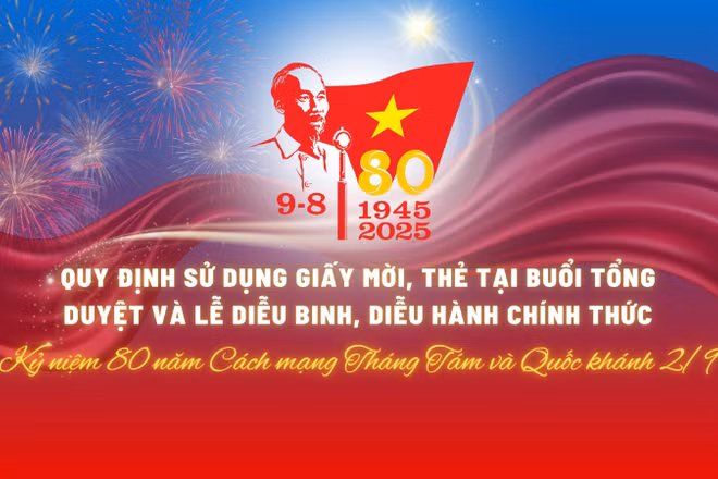 [Infographic] Quy định sử dụng Giấy mời, Thẻ tại buổi Tổng duyệt và Lễ diễu binh, diễu hành chính thức A80