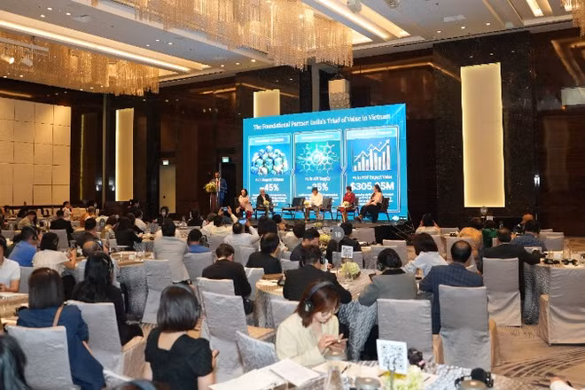 Quang cảnh sự kiện Kết nối Doanh nghiệp Ấn Độ-Việt Nam trong lĩnh vực dược phẩm và thiết bị y tế.