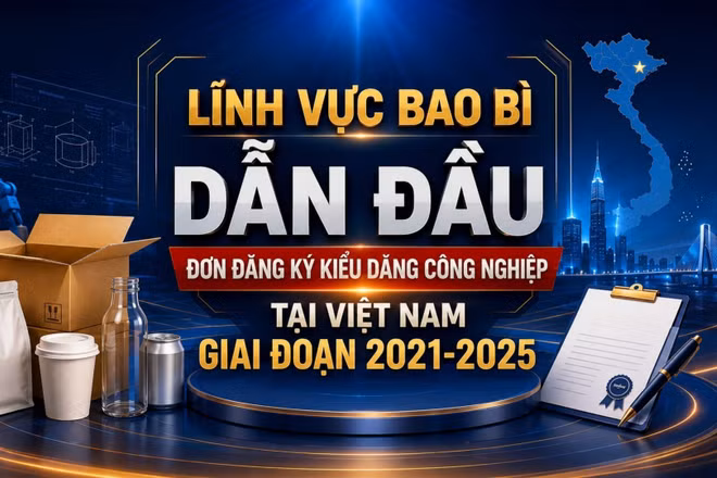 [Infographic] Lĩnh vực bao bì dẫn đầu đơn đăng ký kiểu dáng công nghiệp tại Việt Nam giai đoạn 2021-2025