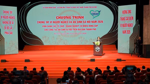 Chương trình “Chung tay vì người nghèo và an sinh xã hội năm 2026” của thành phố Hà Nội. (Ảnh: Ủy ban Mặt trận Tổ quốc Việt Nam thành phố Hà Nội)