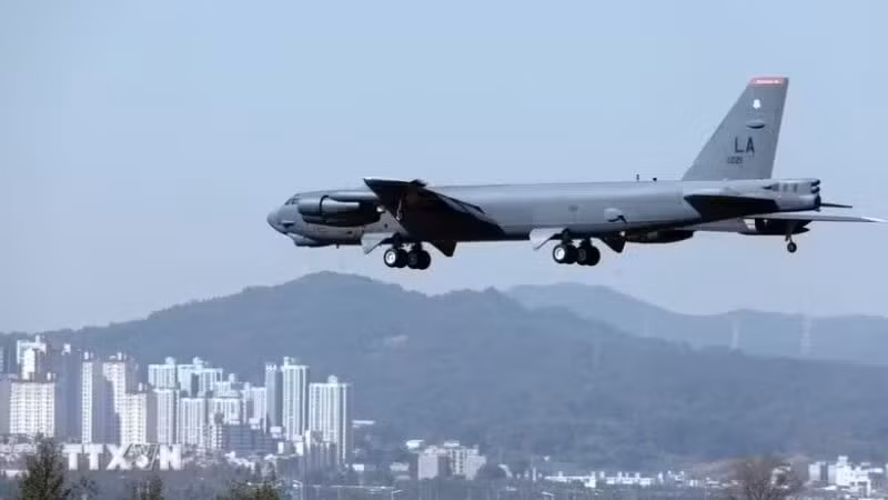 Máy bay ném bom chiến lược B-52 của Mỹ. (Ảnh: Yonhap/TTXVN)