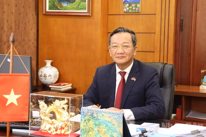Đại sứ Việt Nam tại Lào Nguyễn Minh Tâm. (Ảnh: DUY TOÀN)