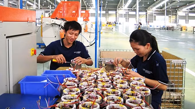 Sản xuất động cơ điện tại Công ty TNHH Bonfiglioli, thị xã Bến Cát (Bình Dương). Ảnh: XUÂN THI