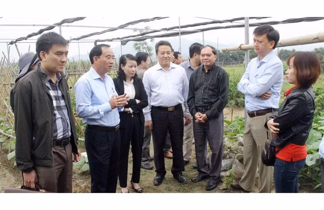Đoàn công tác Thường trực HĐND tỉnh Nghệ An tìm hiểu hoạt động của một hợp tác xã nông nghiệp ở huyện Quế Phong.