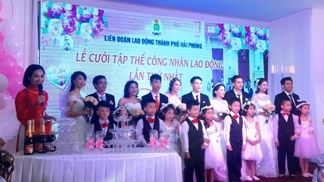 Hải Phòng tổ chức lễ cưới tập thể cho công nhân