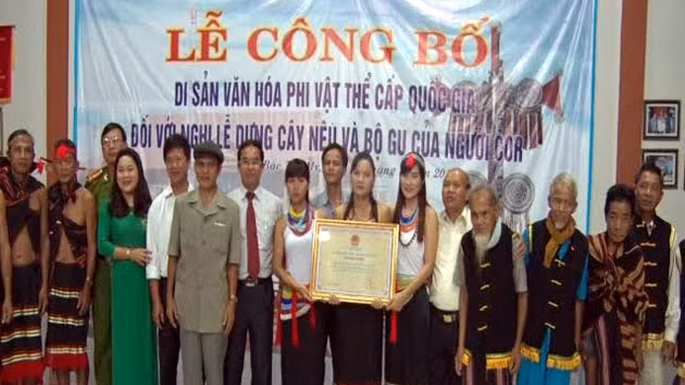Nghi lễ dựng cây Nêu và bộ Gu được công nhận Di sản phi vật thể quốc gia 