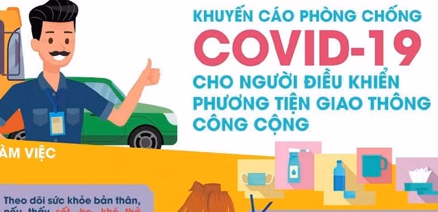 [Infographic] Khuyến cáo phòng chống Covid-19 cho người điều khiển phương tiện giao thông 