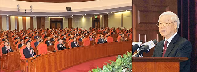 Tổng Bí thư Nguyễn Phú Trọng phát biểu bế mạc Hội nghị.