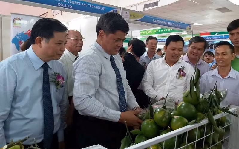 Các đại biểu tham quan gian hàng tại Hội chợ AgroViet 2019.