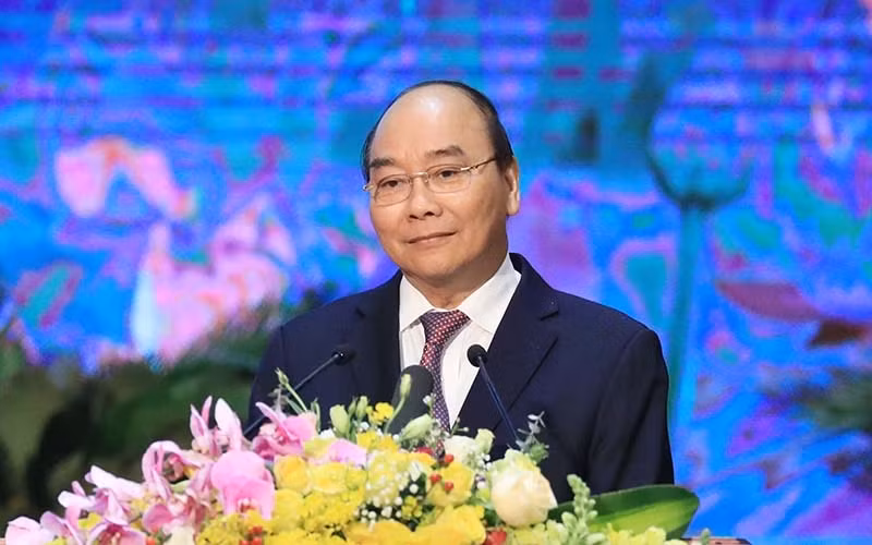 Thủ tướng Chính phủ Nguyễn Xuân Phúc phát biểu tại lễ kỷ niệm. Ảnh: VGP/Quang Hiếu