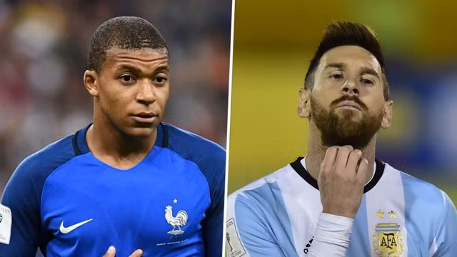 Mbappe (trái, Pháp) hay Messi (Argentina) sẽ tỏa sáng trong trận so tài này?