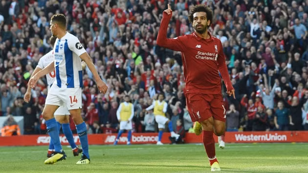 Salah (áo đỏ) ghi bàn duy nhất cho Liverpool.