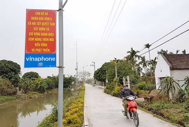 Một góc xóm 8 xã Hải Tây, xóm nông thôn mới kiểu mẫu của huyện Hải Hậu (Nam Định).