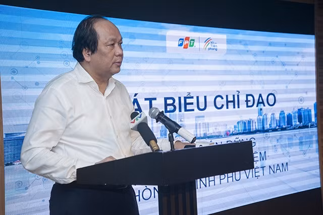 Bộ trưởng Chủ nhiệm Văn phòng Chính phủ Mai Tiến Dũng phát biểu chỉ đạo tại sự kiện.