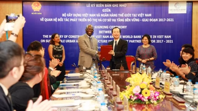 Lễ ký kết hợp tác phát triển đô thị giữa Bộ Xây dựng và Ngân hàng Thế giới (WB).