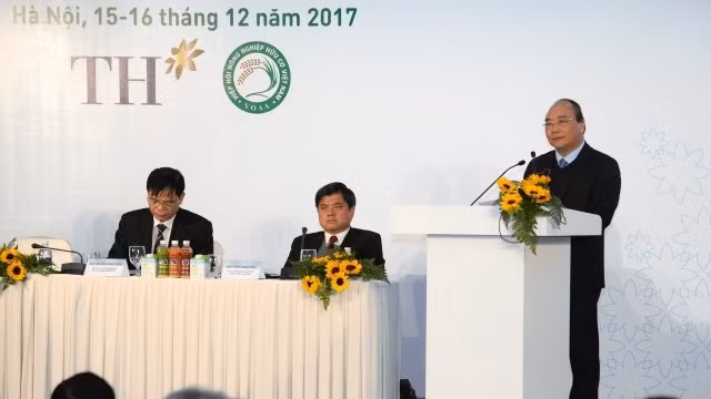 Thủ tướng Nguyễn Xuân Phúc phát biểu ý kiến tại Diễn đàn quốc tế “Nông nghiệp hữu cơ Việt Nam – Phát triển và Hội nhập”. 