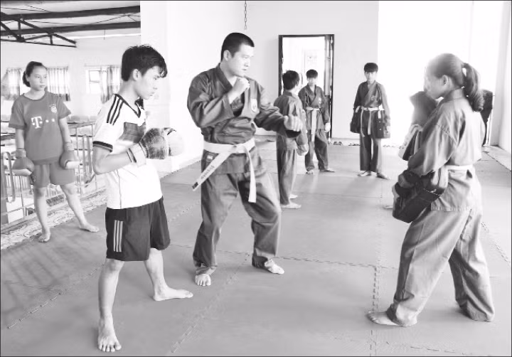 Đội tuyển Vovinam Cao Bằng tập luyện chuẩn bị cho các giải đấu năm 2017.