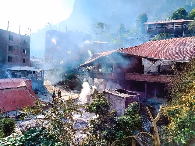 Hiện trường xảy ra vụ cháy.