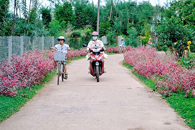 Nhờ chương trình xây dựng nông thôn mới ở Đồng Nai nên nhiều tuyến đường giao thông trong xã Xuân Bắc, huyện Xuân Lộc (Đồng Nai) đã được bê-tông hóa. Ảnh: PHẠM TÙNG