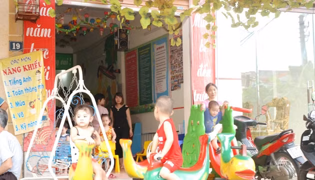 Cảnh bên ngoài của nhóm lớp mầm non tư thục Hoa Đô.
