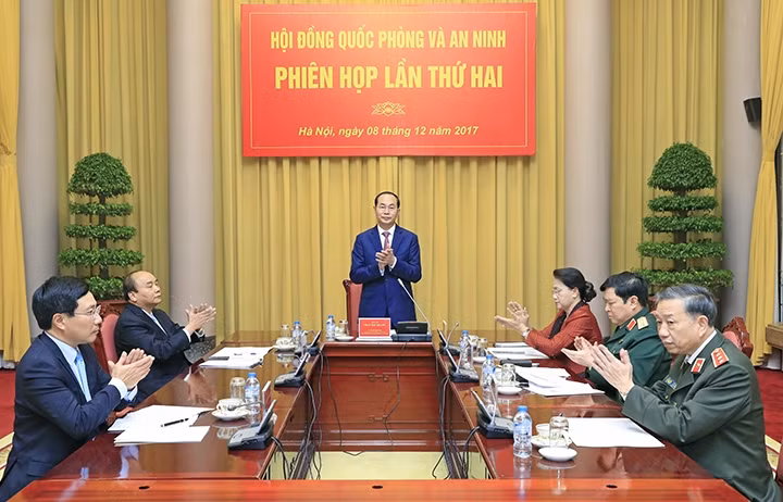 Chủ tịch nước Trần Đại Quang chủ trì Phiên họp thứ hai Hội đồng Quốc phòng và An ninh. 
