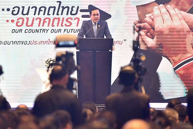 Thủ tướng Thái-lan Prayut Chan-o-cha phát biểu tại Diễn đàn. (Ảnh-Bangkok Post)