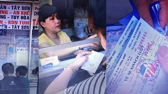 Những tấm vé giả này được nhân viên bán cho hành khách tại quầy của HTX Thống Nhất. 