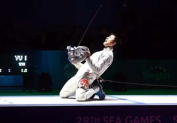 Niềm vui chiến thắng của Vũ Thành An tại SEA Games 28.