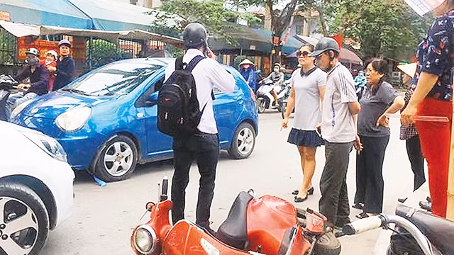  Hiện trường vụ va chạm ở Hải Phòng.