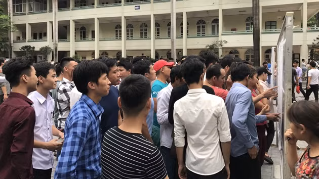 Thí sinh tham dự kỳ thi tiếng Hàn năm 2017 (Ảnh: Nhật Anh).