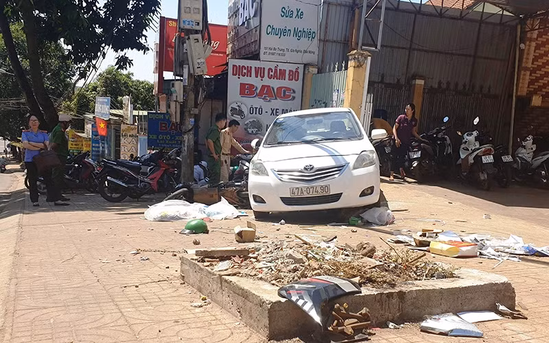 Hiện trường vụ tai nạn.