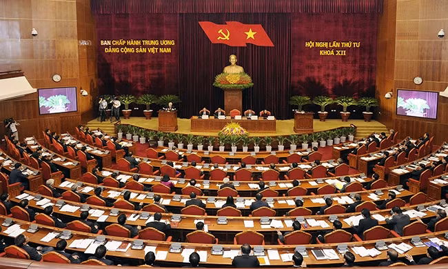 Toàn cảnh Hội nghị lần thứ tư, Ban Chấp hành Trung ương Đảng Cộng sản Việt Nam khóa XII. Ảnh: ĐĂNG KHOA