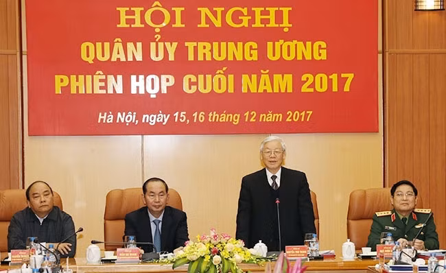 Tổng Bí thư Nguyễn Phú Trọng phát biểu ý kiến tại hội nghị. Ảnh: TRÍ DŨNG (TTXVN)