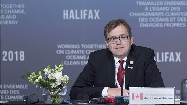 Bộ trưởng Thuỷ sản Canada Jonathan Wilkinson phát biểu tại cuộc họp các bộ trưởng G7, diễn ra tại TP Halifax, Canada, ngày 19-9. Ảnh: Andrew Vaughan/Canadian Press