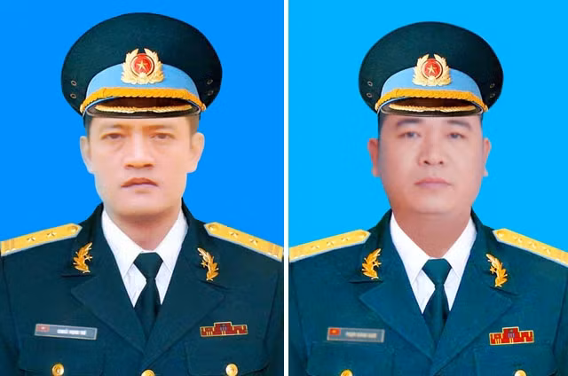 Thượng tá Khuất Mạnh Trí (ảnh trái) và Đại tá Phạm Giang Nam.