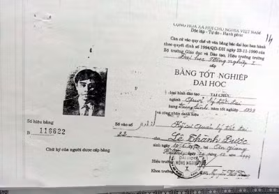 Bằng đại học của ông Lê Thành Được được cấp do sử dụng bằng tốt nghiệp THPT giả.