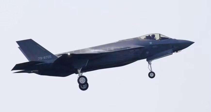 Chiếc máy bay F-35A được cho là đã bị rơi xuống biển trong quá trình huấn luyện bay (Ảnh: Kyodo/JapanTimes)