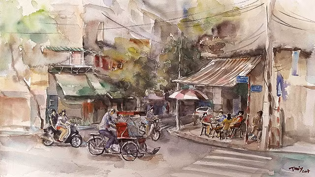 Tác phẩm ký họa của KTS Trần Thị Thanh Thủy.